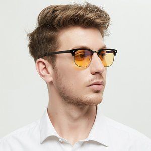Blu-ray glasses retro metal half frame glasses frame game mobile computer goggle